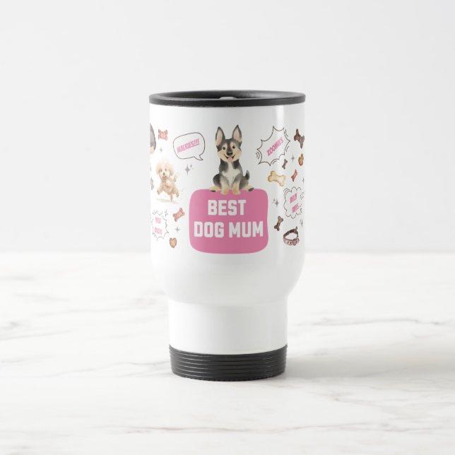 Caneca Térmica Melhor Mãe de cães (Centro)