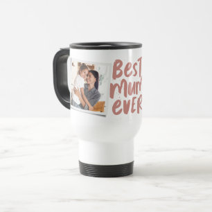 Caneca Térmica Melhor mãe de sempre dois-fotos moda rosa Dia das 