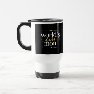 Caneca Térmica Melhor Mãe do Mundo Elegante Preto e Dourado