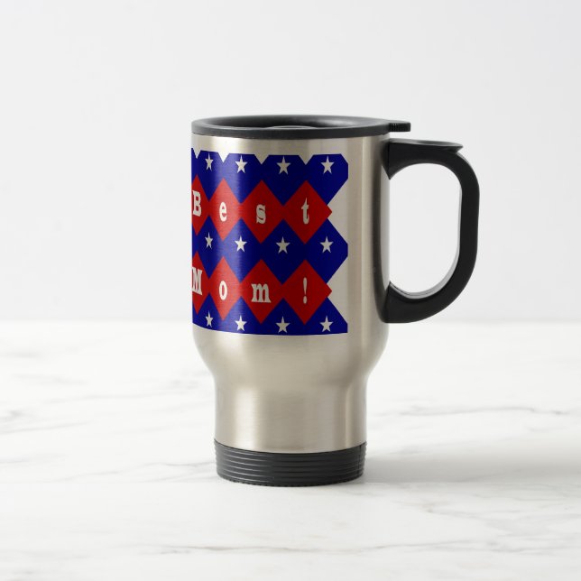 Caneca Térmica Melhor Mãe em Forma de Diamante Patriótica (Direita)