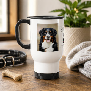 Caneca Térmica Melhor Pai de Cachorro Duas Fotos Texto Manuscri