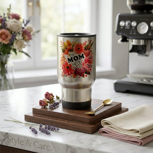 Caneca Térmica Melhor título de MÃE de todos os tempos com floral