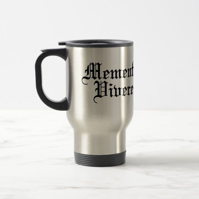 Caneca Térmica Memento Vivere - Lembre-se de viver - Frase latina (Esquerda)