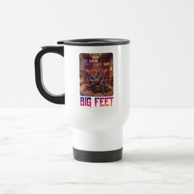 Caneca Térmica Memória Engraçado Pé Grande (Esquerda)