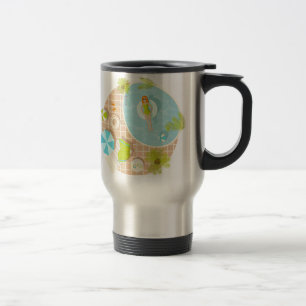 Caneca Térmica Menina da festa de natação na praia de verão de bi