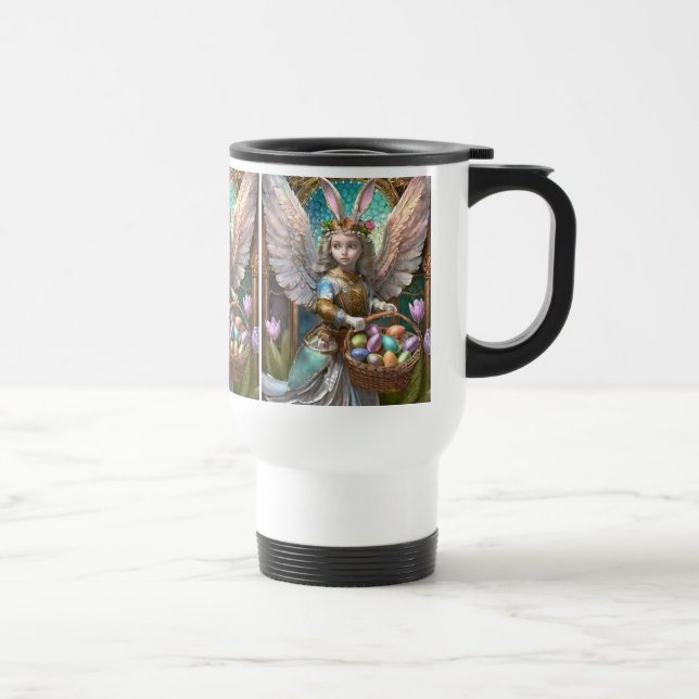 Caneca Térmica Menina Vestindo roupa de anjo na Páscoa (Direita)