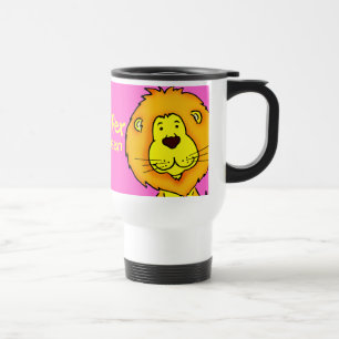 Caneca Térmica Meninas nomeadas viagem de leão rosa/caneca de clu