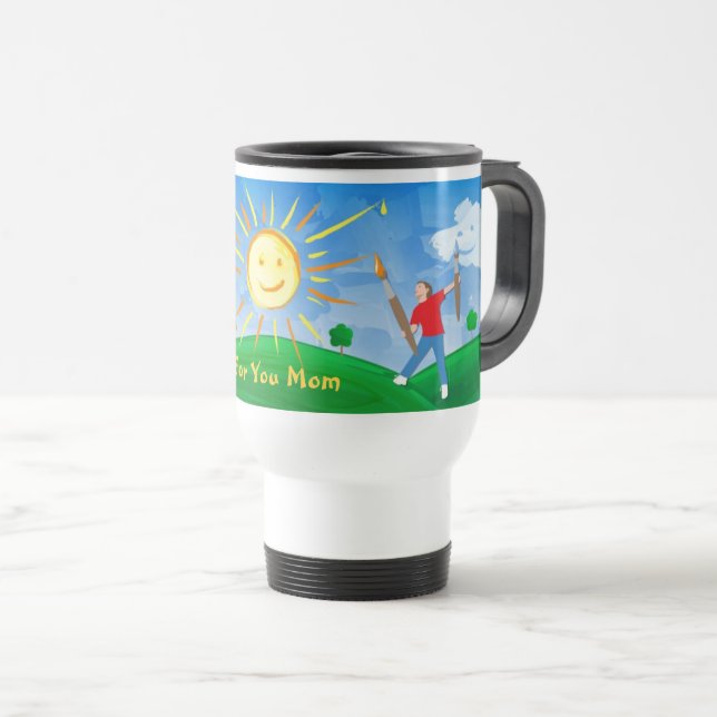 Caneca Térmica Menino Pintando Céu (Frente Esquerda)