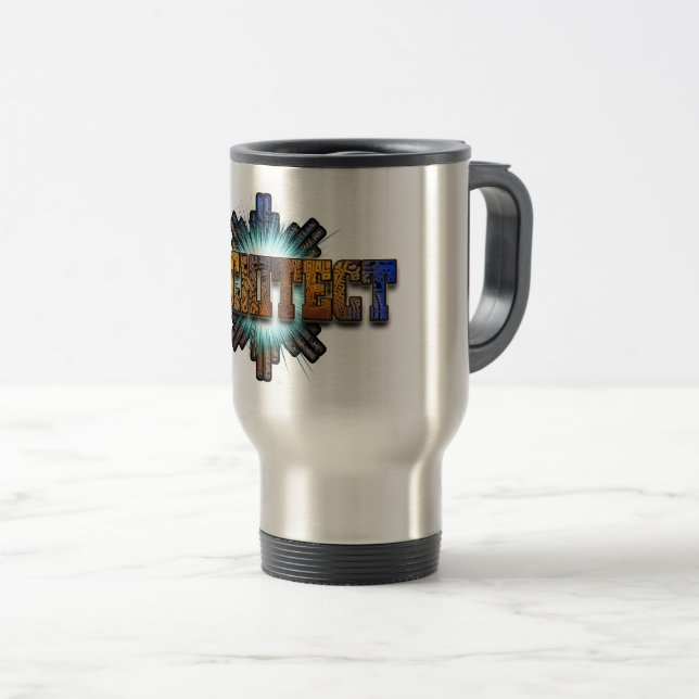 Caneca Térmica Merch dos arquitetos DTW (Frente Esquerda)