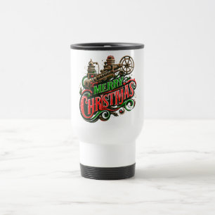 Caneca Térmica Merry Christmas steampunk