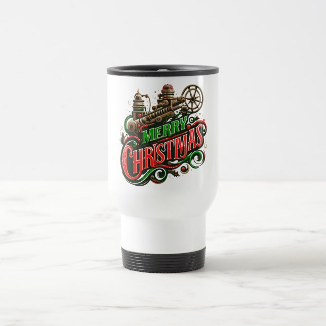 Caneca Térmica Merry Christmas steampunk (Centro)