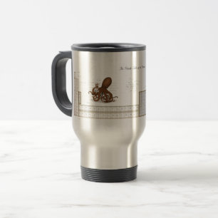 Caneca Térmica Mesa Periódica Ilustrada de Elementos Steampunk