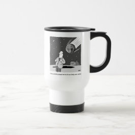Caneca Térmica Meteorito Engraçado Atingindo a Terra Desastre. As