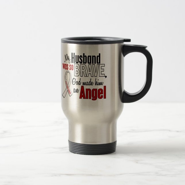 Caneca Térmica Meu marido é um câncer pulmonar do anjo (Direita)
