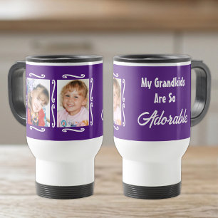 Caneca Térmica Meus netos são adoráveis adicionar fotos roxo