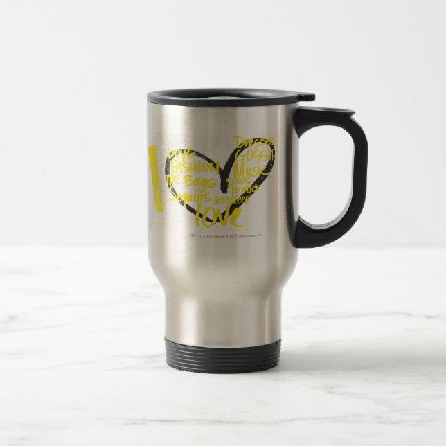 Caneca Térmica Mim amarelo dos grafites do coração (Direita)