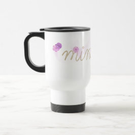 Caneca Térmica MINDFUL Rope Text With Pink Abstract Flowers