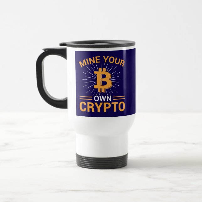 Caneca Térmica Minere Sua Própria Crypto Bitcoin Mining, BTC  (Esquerda)