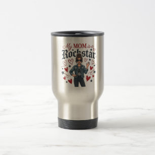 Caneca Térmica Minha Mãe é uma Rockstar Gráfico de Mãe Legal e na