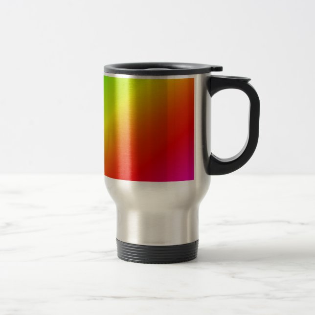 Caneca Térmica Mistura Diagonal de Gradiente Arco-Íris Colorida (Direita)