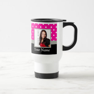 Caneca Térmica Modelo de foto de Bolinhas rosa