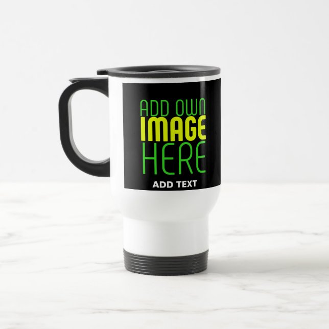 CANECA TÉRMICA MODELO DE TEXTO DE IMAGEM NEGRA SIMPLES EDITÁVEL M (Esquerda)