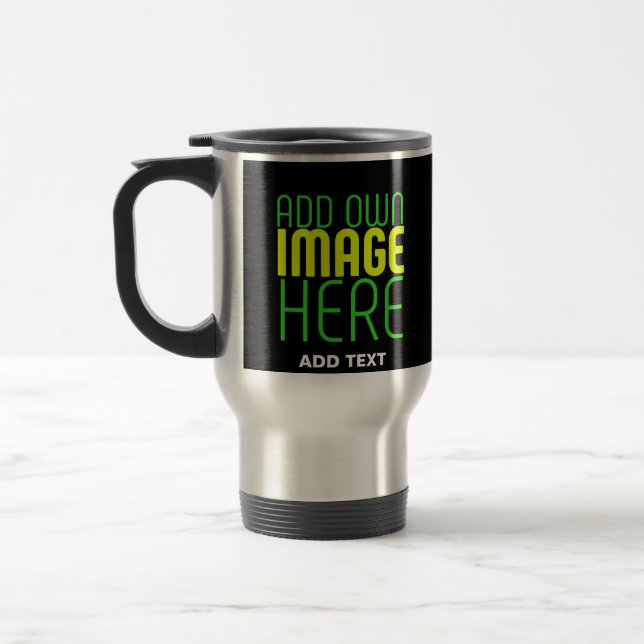 CANECA TÉRMICA MODELO DE TEXTO DE IMAGEM NEGRA SIMPLES EDITÁVEL M (Esquerda)