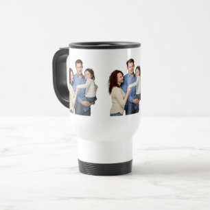 Caneca Térmica Modelo de três fotos da família personalizadas