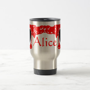 Caneca Térmica Modelo vermelho do quadro do vintage de Alice do