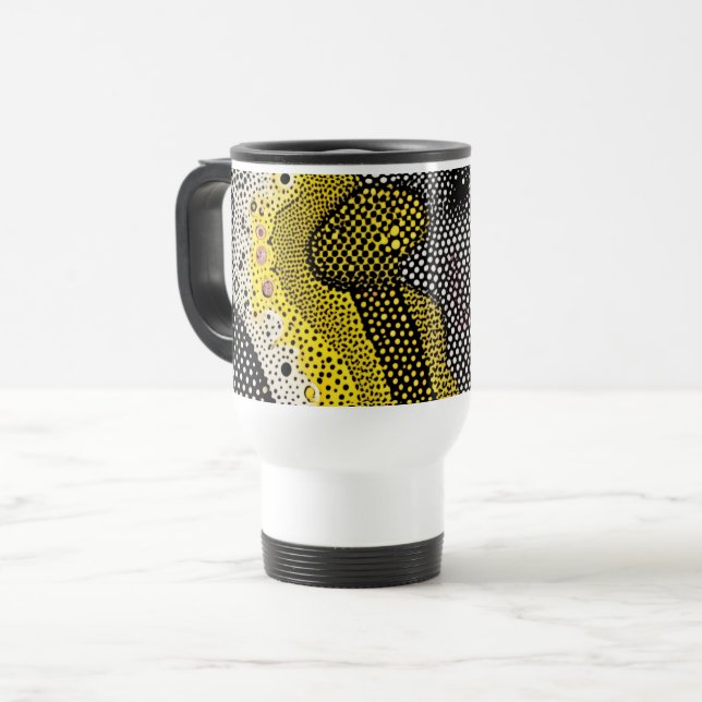 Caneca Térmica Modern Abstract Dot Pattern  (Frente Esquerda)