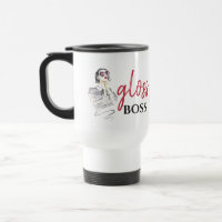 Modern Gloss Boss Girl Black Red Funny Art