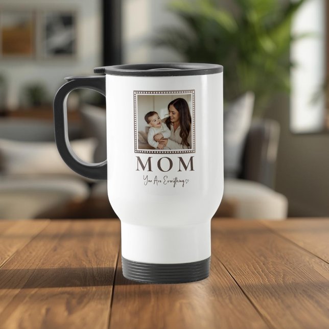 Caneca Térmica Modern Personalized Mom Photo Travel Mug (Criador carregado)