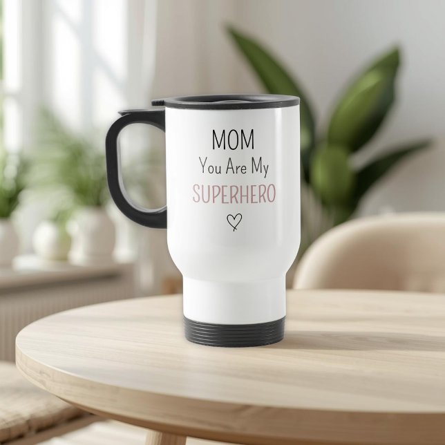 Caneca Térmica Modern Personalized Mom Superhero Photo Collage  (Criador carregado)