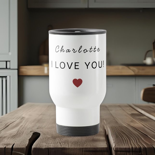 Caneca Térmica Modern Personalized Valentine Travel Mug (Criador carregado)