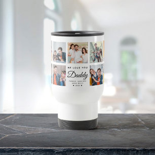 Caneca Térmica Moderno NÓS AMAMOS VOCÊ PAI Colagem de Fotos Qua