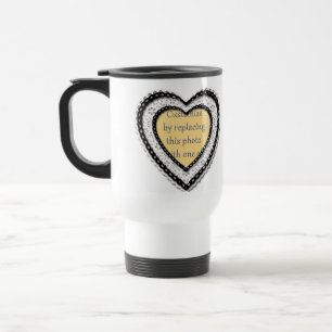Caneca Térmica Moldura de Fotos Coração Entrelaçado