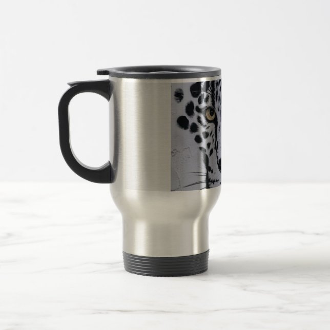 Caneca Térmica Moletom Infantil com Retrato Artístico de Leopardo (Esquerda)