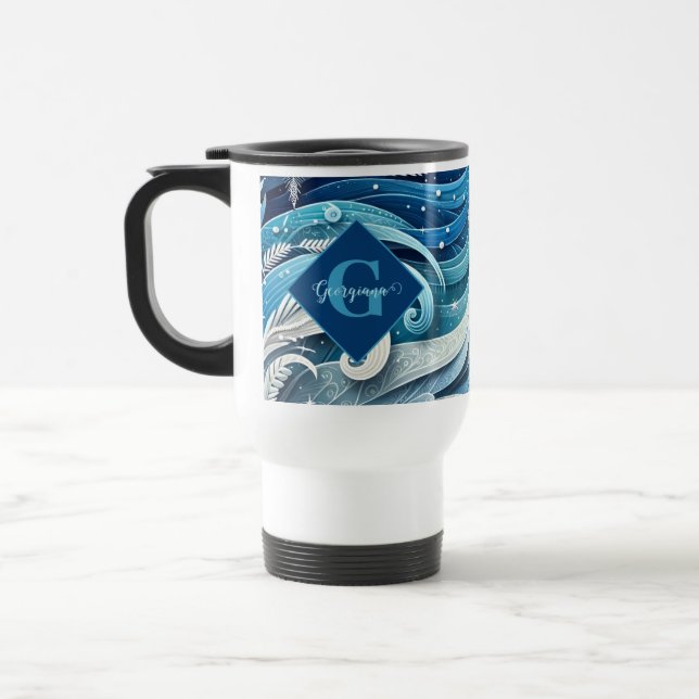 Caneca Térmica Molhos de inverno, Azuis e Congelados, personaliza (Esquerda)