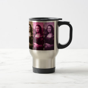 Caneca Térmica Mona Lisa Animal Imprime Chocolate Rosa Puro