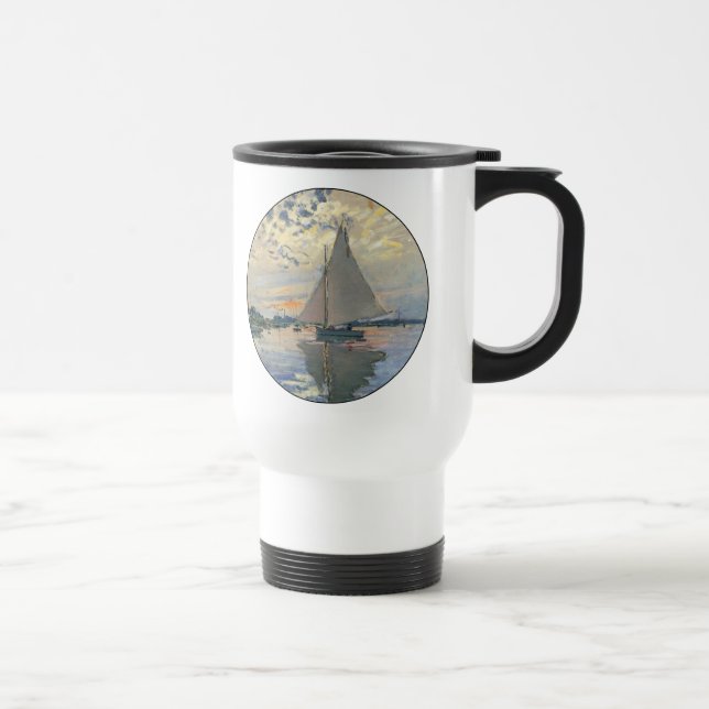 Caneca Térmica Monet Sailboat French Impressionism Classic Art (Direita)