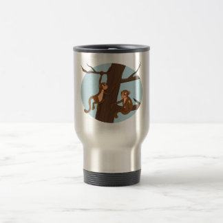 Caneca Térmica Monkeys climbing the tree cartoon travel mug