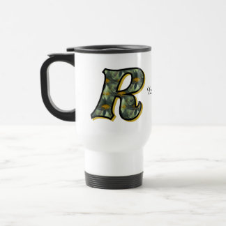 Caneca Térmica Monogram Initial R Daisy Floral Art Personalized