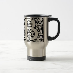 Caneca Térmica Monograma B inicial. Padrão Floral de Nome Persona