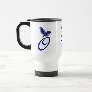 Caneca Térmica Monograma Bluebird Inicial O Elegante Personalizad