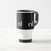 Monograma branco preto - iniciais personalizadas m