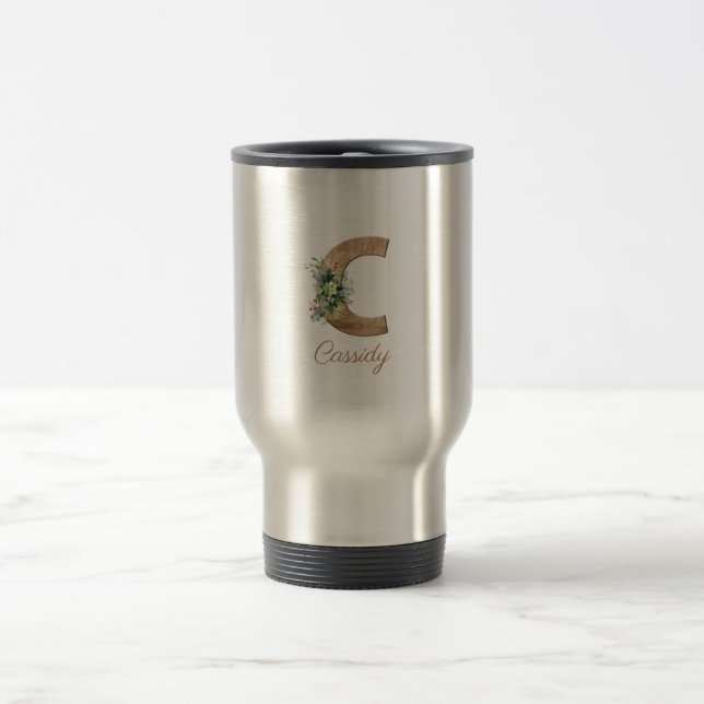 Caneca Térmica Monograma C - flor vermelha (Centro)