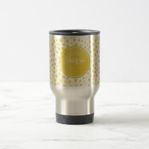 Caneca Térmica Monograma chic com estampa de leopardo em brilho d