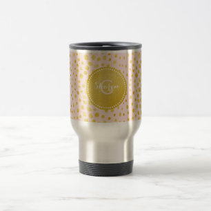 Caneca Térmica Monograma chic com estampa de leopardo em glitter
