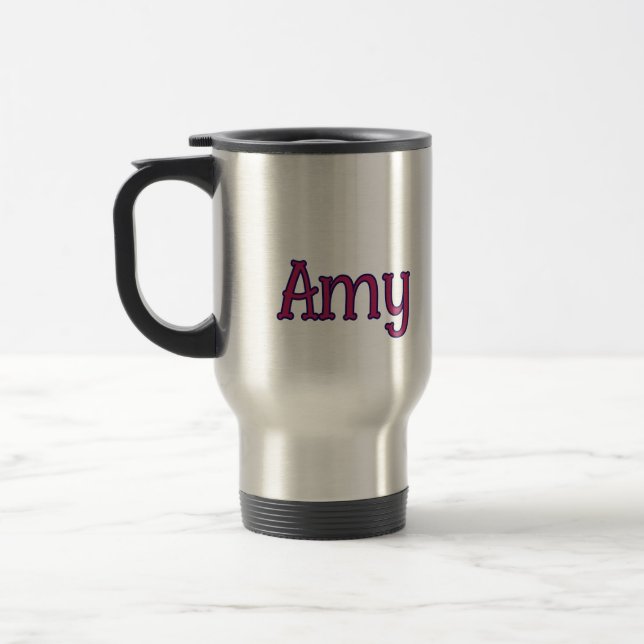 Caneca Térmica monograma clássico de nome personalizado simples e (Esquerda)