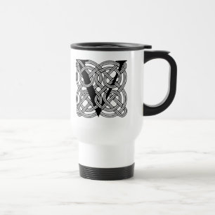 Caneca Térmica Monograma da Letra V Impressão Vintage do Nó Celta